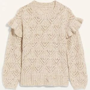Sweater with Shoulder Ruffles